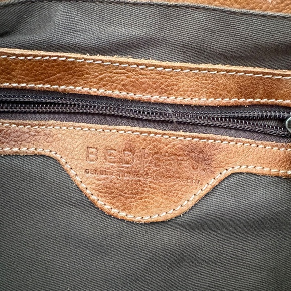 Leather Handbag, Bed Stu Rockaway Tote in Tan Rustic - Picture 6 of 13